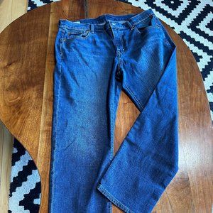 GAP Girlfriend Midrise Denim Jeans - Deep Blue - 31/12